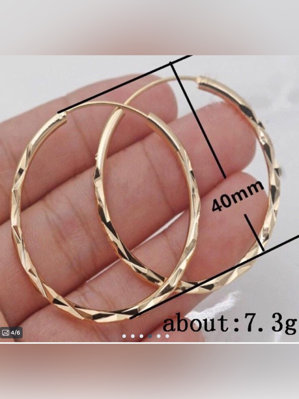 Textured Gold Hoop Earrings for Women - Refined Twisted Design - Picture 2 of 4